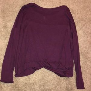 purple long sleeve blouse